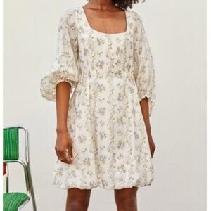 Brock Collection X H M floral mini dress Large puff sleeves romantic